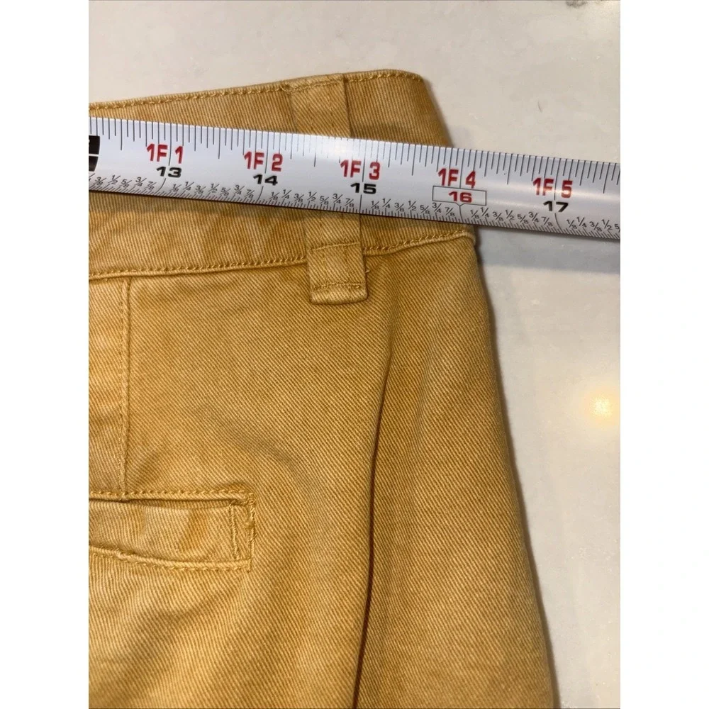 Free People Cotton Mini Skirt Womens 8 Pleated Indie Boho Retro Academia Mustard